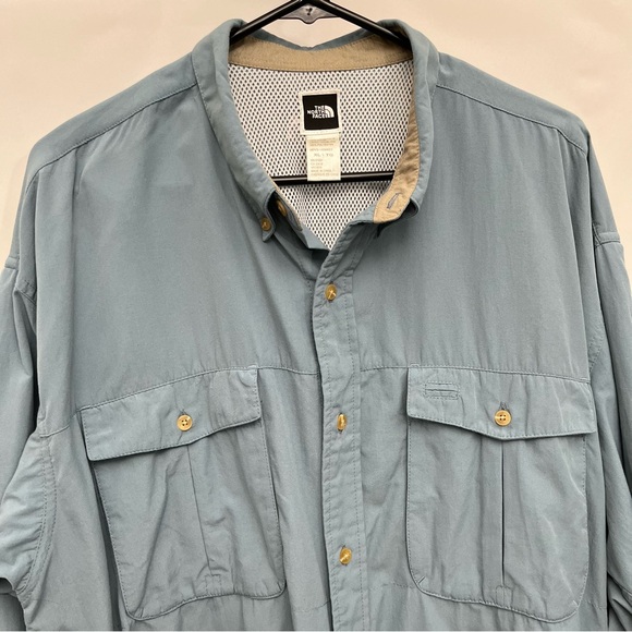 North Face hiking shirt - button down XL breathable slate blue vented techwear - Picture 2 of 11